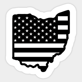 Black and White Ohio Flag Sticker